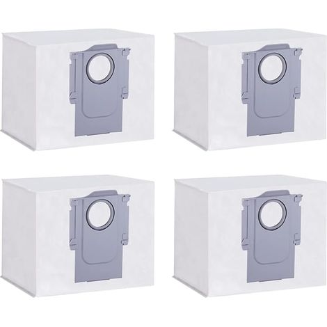 Adecuado para 4 piezas de bolsas de polvo para Roborock S8+/ S8 Pro Ultra/ S7 MaxV Ultra/ S7 Pro Ultra/ Q7+/ Q7 Max+/ Q8 Max+/ Q5 Pro+ estación de succión de aspiradora, juego de accesorios de bolsa d (1/5)