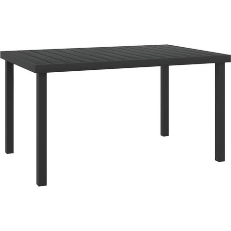 vidaXL Tavolo da Giardino Nero 140x90x74 cm in Alluminio e WPC (1/5)