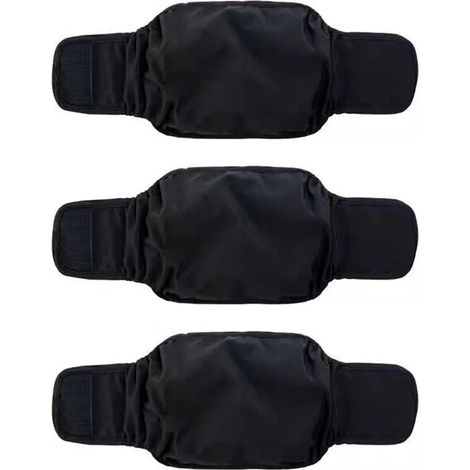 Paquete de 3 pañales para perros machos, fajas lavables para cachorros, súper absorbentes y cómodas (Negro, S) (1/5)