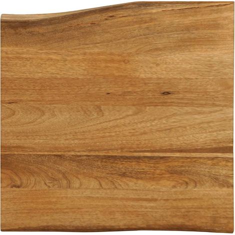 Dessus de table 80 x 80 x 3,8 cm en bois de manguier massif, finition chêne, bord vivant - PANGIVO (1/5)