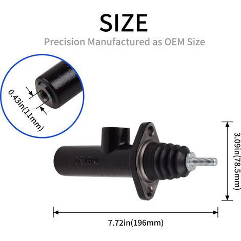 The AL34743 clutch master cylinder is suitable for John Deere 1640, 2040, 2040S, 2140, and 2350 engines. (1/4)