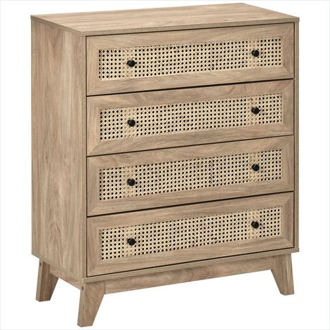 Table de chevet Meuble de rangement 4 tiroirs en panneaux (1/5)