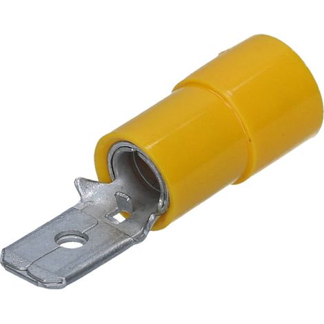 Capocorda maschio giallo 6,35×0,8mm isolato per quadri CEMGF-M608