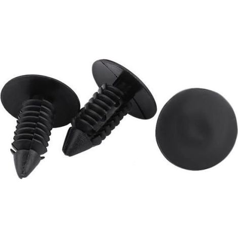 retenue d'agrafe de goupille-poussoir 50pcs voiture pare-chocs en plastique Rivet attache de retenue garniture punaise clip noir (1/4)