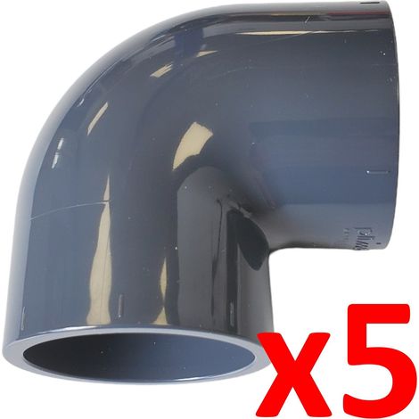 Lot de 5 Coudes angle 90° Pvc pression diam. 50 (1/2)