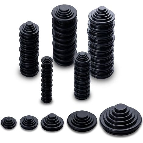 Packung mit 50 schwarzen, wasserdichten Gummi-Kabeldurchführungen (10/16/20/25/30 mm), Kabelschutz für Schaltschränke, Sanitärinstallationen und Autos (1/5)