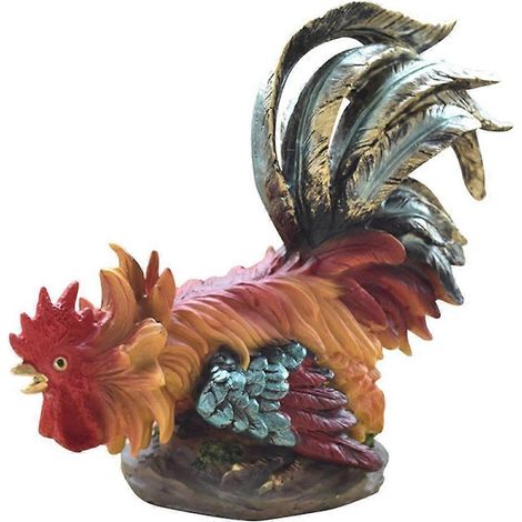 Statue de coq en résine, idéale pour un bureau ou comme cadeau de pendaison de crémaillère. (1/4)