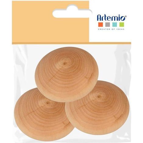 Galets en bois - ARTEMIO - 7 x 3 cm - Décoration intérieure - Objets décoratifs - Mixte