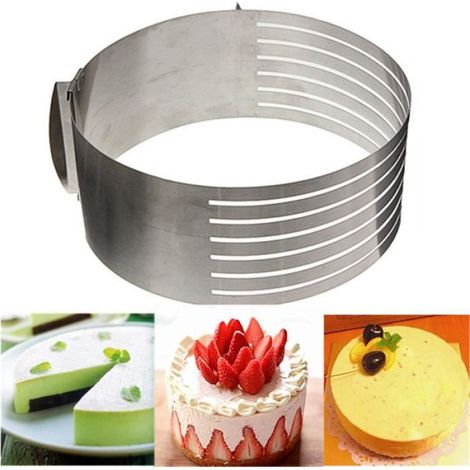 Moule Cercle Gâteau - Acier Inoxydable Réglable 24-30 cm - Pour Mousse et Gâteaux Superposés - 1 Pièce (1/4)