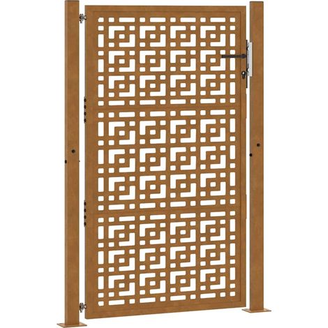 Porte de jardin，Portail de jardin，Portillon acier résistant aux intempéries design croisé CFW61448 (1/5)
