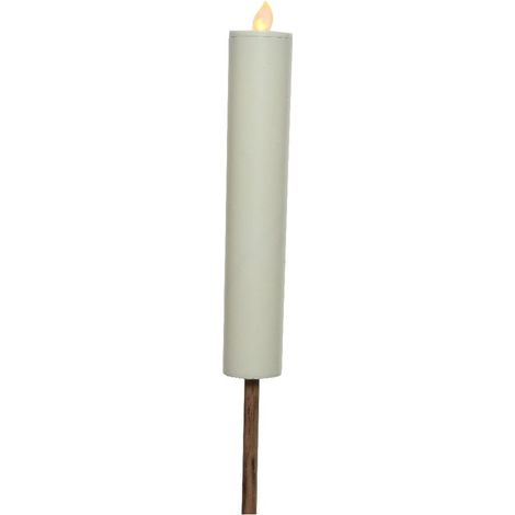 Vela Solar Efecto Llama Ø4x90cm Blanca Lumineo (1/5)
