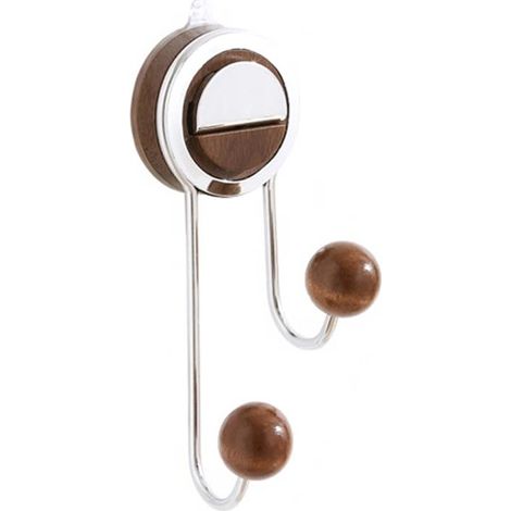 piece. Features: Walnut wood. Color: See photo. Materials: Wood and ABS. High-quality suction cup hook. (1/5)