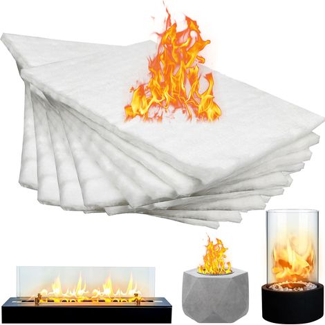 Lot de 10 foyers de table mèche en bioéthanol, éponge isolante en fibre de coton, bol pour prolonger la durée de combustion, en laine de céramique (1/5)