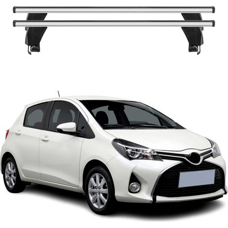 OMAC Dachträger Querträger Alu für Toyota Yaris III 2012-2019 – Abschließbar – T-Nut – City-Crash-getestet – Max. 50 kg Silber (1/5)