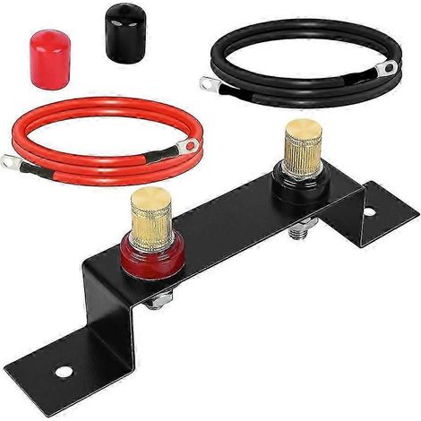 Kit de relocalisation de batterie robuste avec borne déportée et cosse de charge, support métallique, câble 7AWG, compatible avec UTV, VTT, camions et bateaux. (1/5)