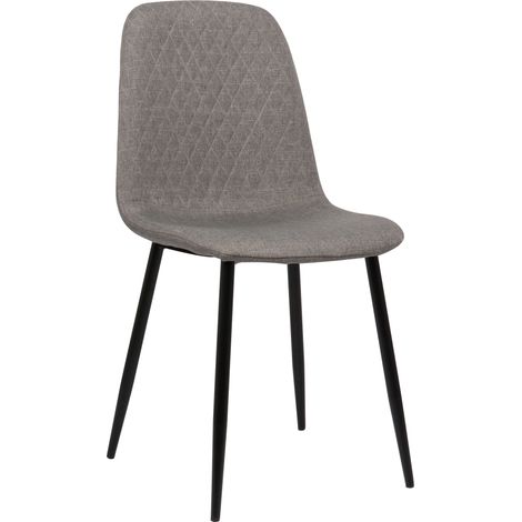 Chaise de salle à manger Giverny avec Piètement en métal noir Tissu Gris (1/8)