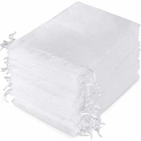 Sachets en organza, 100 pièces, 10 x 15 cm, emballage cadeau, petits présents, multifonctionnels