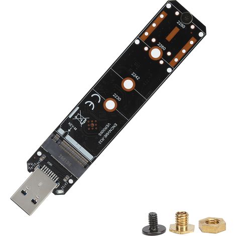 Carte Adaptateur USB 3.1 vers M.2 NVMe/SATA pour Port USB-A, Double Protocole (1/5)