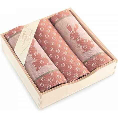 Szarak Küchentücher-Set, 3-teilig, rot, 8525/10, in einer Holzbox, Zwoltex 22
