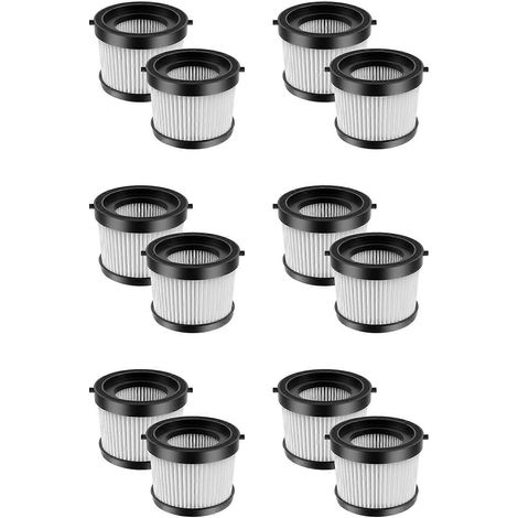 Lot de 12 filtres HEPA de rechange pour aspirateur portatif sans fil DEWALT DCV501HB 20 V, avec joint noir, référence DCV5011H (1/5)