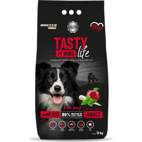 Biofeed Tasty Dogs Life manzo per cani di taglia media e grande, 12 kg