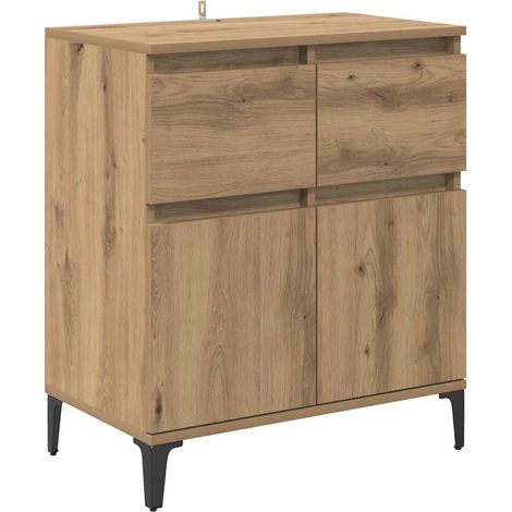 Sideboard Artisan Oak 60 x 35 x 70 cm Engineered Wood and Iron vidaXL