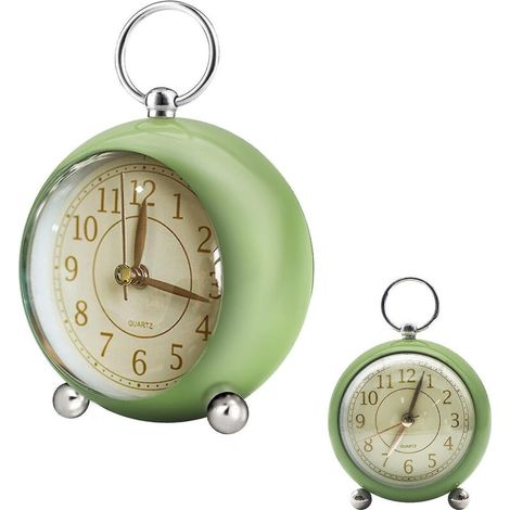 Réveil silencieux à piles, réveil de bureau sans tic-tac, réveil analogique, réveil rétro pour chambre à coucher, SimpleGreen (1/3)