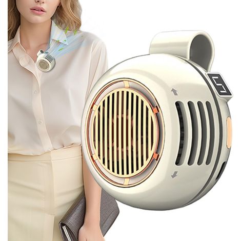 Clip Fan Bladeless – Rechargeable 360 Rotatable Cooling, Mini Portable Fan Battery Cooling, Neck Waist Desk Table Bedroom Home Office Travel Camping Outdoor Summer, Blower for Personal Airflow Grip