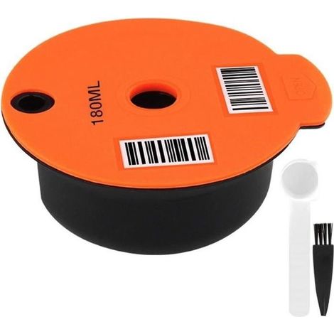 Filtre à café,180ml Réutilisable PP Café Capsule Pod avec Slicone Couvercle pour Bosch Tassimo Machine, Faire Votre Café Préféré (1/4)
