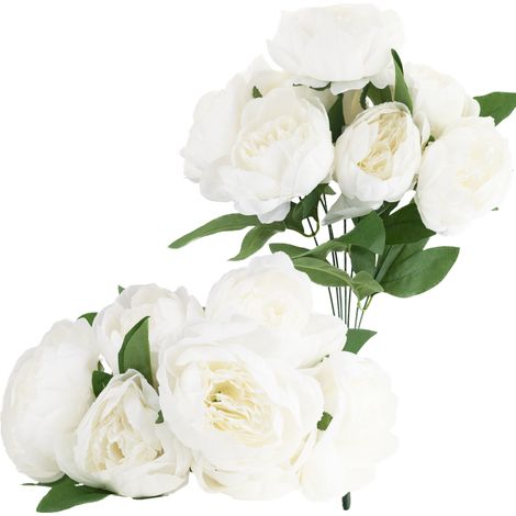 Bouquet di peonie artificiali primaverili bianche CV38309-1, 7 pezzi (1/5)