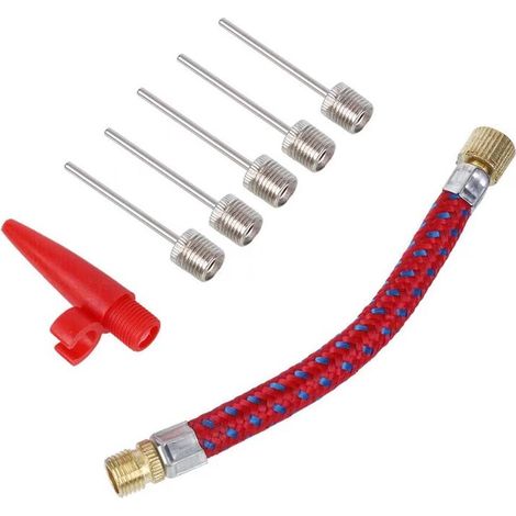 5 Embouts de gonflage pour Pompe Embouts De Gonflage pour Ballons Foot, Basket,Rugby, Handball. Pompe à vélo - compresseur d'air - Sport - Aiguille Adaptateur Vélo Pneu Ballon Pompe Kit (1/5)