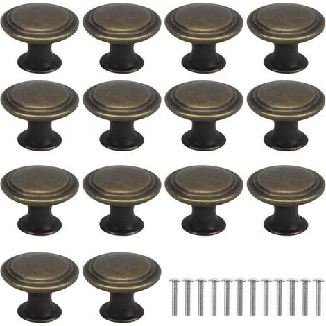 Möbelknöpfe – Vintage – 16 Stück – Aluminium – Edelstahl – 30 mm (1/4)