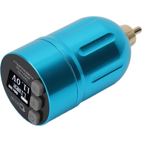 Batterie Tattoo sans fil 1700mAh, alimentation rechargeable pro, écran digital bleu, bloc autonome pour machine à tatouer, portable et puissant. (1/5)
