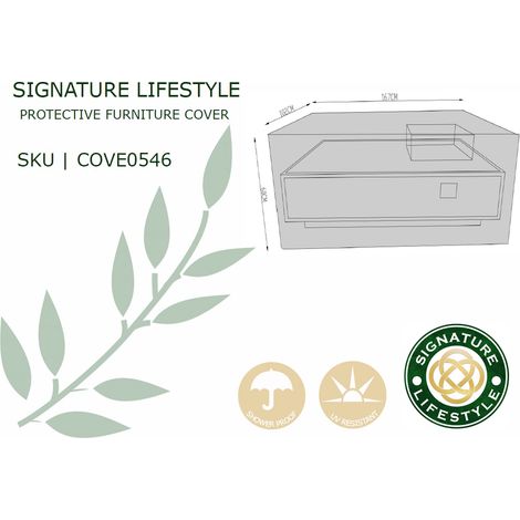 Signature Weave Venus Rectangular Coffee Table Fire Pit Outdoor Furniture Cover (1/2)