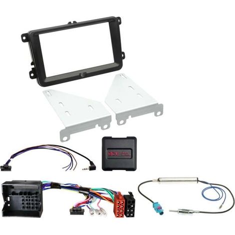 Kit 2-DIN - Seat/Skoda/VW - Noir - Installation autoradio - Connecteurs premium - Universel non