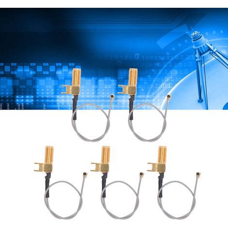 Connecteur coudé IPX vers SMA, filetage externe, câble de connexion à trou interne, câble d'extension IPX vers SMA type enfichable 1.13, vendu par lots de 5. (1/5)