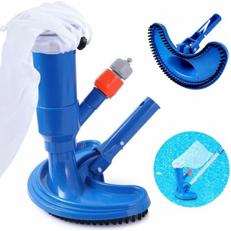 Aspirateur Piscine Hors Sol, Aspirateur Nettoyage Piscine Portable avec Sac Sable y Brosse, Piscine Accessoire pour Bassine Étang Fontaine(sans Tige) (1/5)