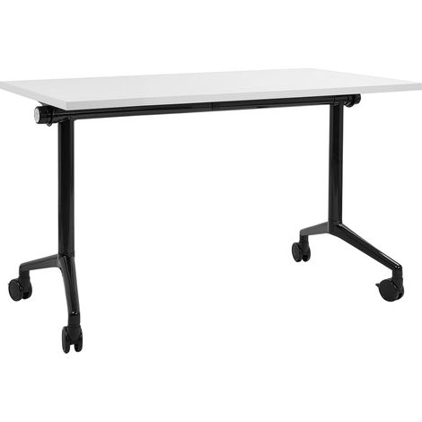 Zusammenklappbarer Schreibtisch CAVI Weiß 120 cm 60 cm mit Rädern