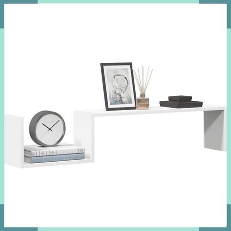 Étagère murale - 807268 - Blanc - 100 x 15 x 20 cm - Lot de 2 (1/5)