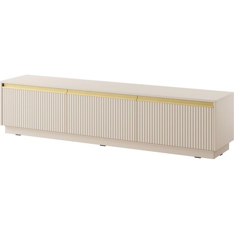 Mobile TV: 3 ante, 3 ripiani, Beige sabbia, 181,5 x 42 cm x 39 cm (1/4)