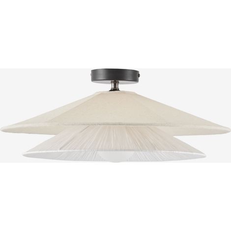 Plafonnier de plafond Ø50 cm en raphia Aislin SKLUM Blanc