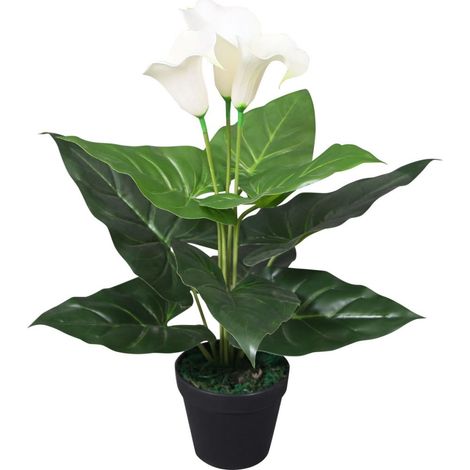 Planta artificial con maceta cala 45 cm blanca DEC021924