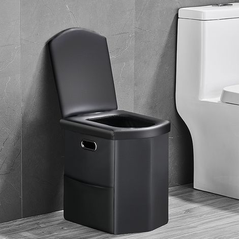 Toilette chimique portable 42 cm – Siège surélevé pour confort – Pliable et légère – Sacs biodégradables inclus – Idéale pour camping et voyages (1/5)
