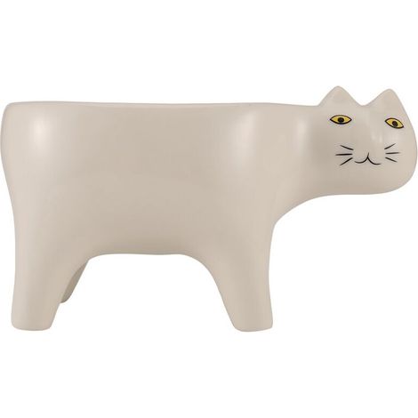 Mignon Chat en CéRamique Jardin Pot de Fleur Animal Image Cactus Plante JardinièRe Succulente Plante Conteneur DéCoration de Table Blanc