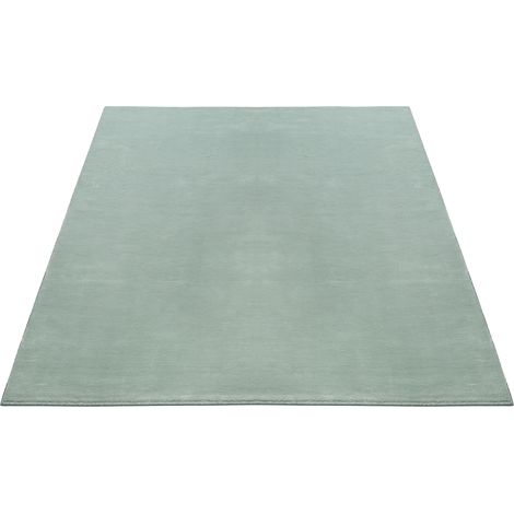 FLOORNOVO Hochflor Teppich Grün einfarbig - 230 x 160 cm - Besonders Weicher Teppich Wohnzimmer & Badezimmerteppich - Pflegeleicht - vielseitig einsetzbar im Innenbereich (1/2)