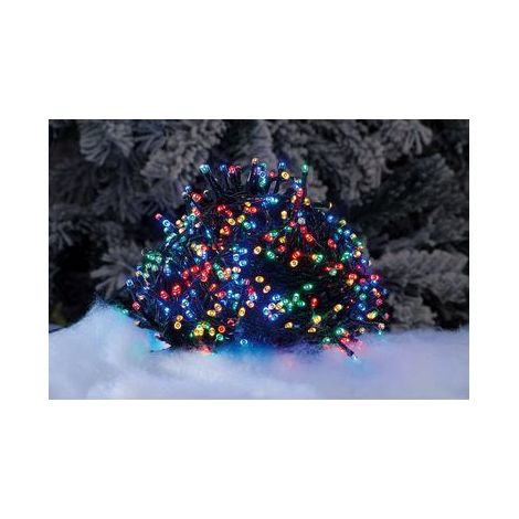 LUCI DI NATALE 1500 LED MULTICOLORE 30M CAVO SCURO USO INTERNO ED ESTERNO