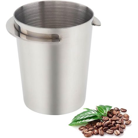 Vaso medidor de café de acero inoxidable de 54 mm, accesorio para la mayoría de las cafeteras (plateado)