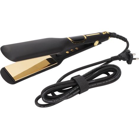 Lisseur Professionnel Grande Plaque Noire Thermostat Intelligent Prise EU 100‑240V pour Salon Coiffure