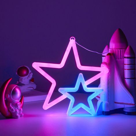 Néon Décoratif Forme Cœur - Éclairage LED Double Face 5 V - Pour Chambre à Coucher Salon Mariage Noël - 22,5 x 16,5 cm - 1 Pièce (1/5)