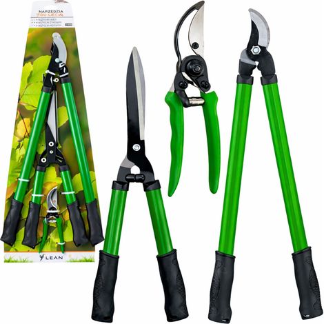 Ensemble de 3 sécateurs à haies de jardin avec étui. (1/5)